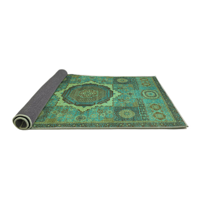 Sideview of Oriental Turquoise Modern Rug, abs1476turq