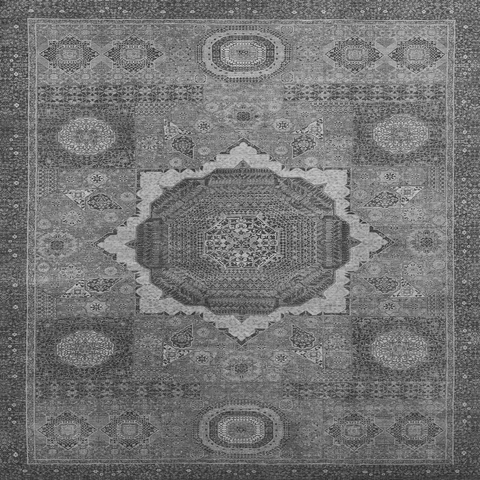 Square Machine Washable Oriental Gray Modern Rug, wshabs1476gry