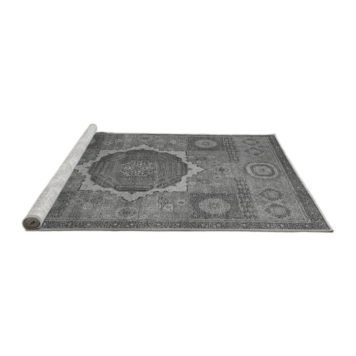 Sideview of Machine Washable Oriental Gray Modern Rug, wshabs1476gry