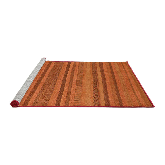 Sideview of Machine Washable Abstract Scarlet Red Rug, wshabs1477
