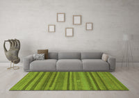 Machine Washable Oriental Green Modern Rug, wshabs1477grn