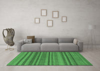 Machine Washable Oriental Emerald Green Modern Rug, wshabs1477emgrn