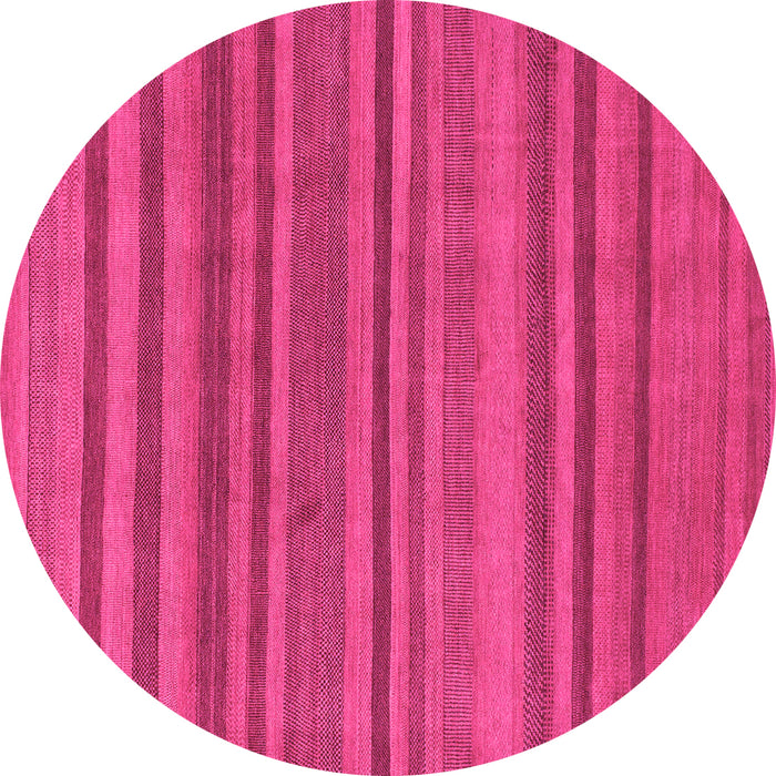 Round Machine Washable Oriental Pink Modern Rug, wshabs1477pnk
