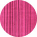 Round Machine Washable Oriental Pink Modern Rug, wshabs1477pnk