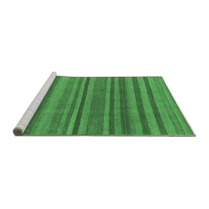 Sideview of Machine Washable Oriental Emerald Green Modern Area Rugs, wshabs1477emgrn