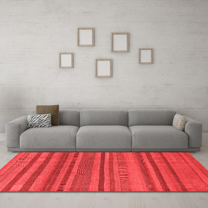 Modern Red Washable Rugs