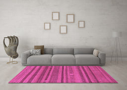 Machine Washable Oriental Purple Modern Area Rugs in a Living Room, wshabs1477pur