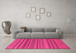 Machine Washable Oriental Pink Modern Rug in a Living Room, wshabs1477pnk