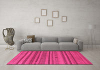 Machine Washable Oriental Pink Modern Rug, wshabs1477pnk