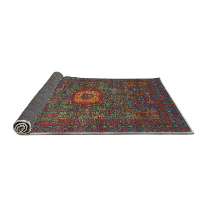 Sideview of Abstract Brown Red Oriental Rug, abs1478