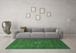 Machine Washable Oriental Emerald Green Modern Area Rugs in a Living Room,, wshabs1478emgrn