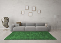 Machine Washable Oriental Emerald Green Modern Rug, wshabs1478emgrn