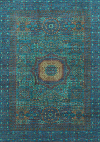 Oriental Light Blue Modern Rug, abs1478lblu