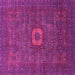 Square Machine Washable Oriental Pink Modern Rug, wshabs1478pnk
