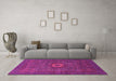 Machine Washable Oriental Pink Modern Rug in a Living Room, wshabs1478pnk