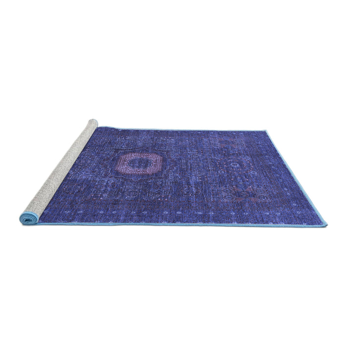 Sideview of Machine Washable Oriental Blue Modern Rug, wshabs1478blu