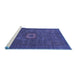 Sideview of Machine Washable Oriental Blue Modern Rug, wshabs1478blu