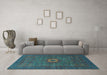 Machine Washable Oriental Light Blue Modern Rug in a Living Room, wshabs1478lblu