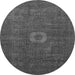 Round Machine Washable Oriental Gray Modern Rug, wshabs1478gry