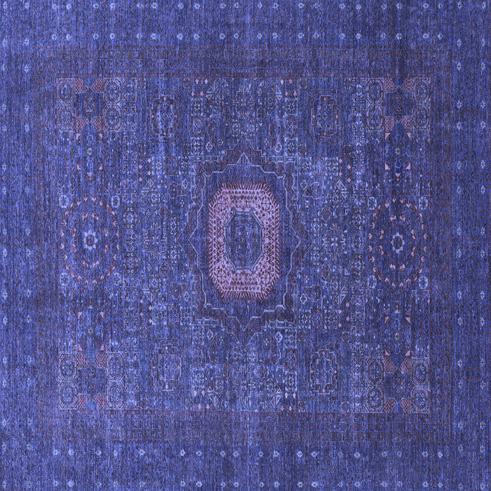 Square Machine Washable Oriental Blue Modern Rug, wshabs1478blu
