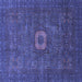 Square Machine Washable Oriental Blue Modern Rug, wshabs1478blu
