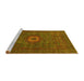 Sideview of Machine Washable Oriental Yellow Modern Rug, wshabs1478yw