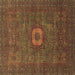 Square Oriental Brown Modern Rug, abs1478brn