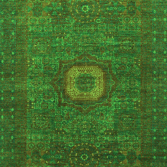 Machine Washable Oriental Green Modern Area Rugs, wshabs1478grn