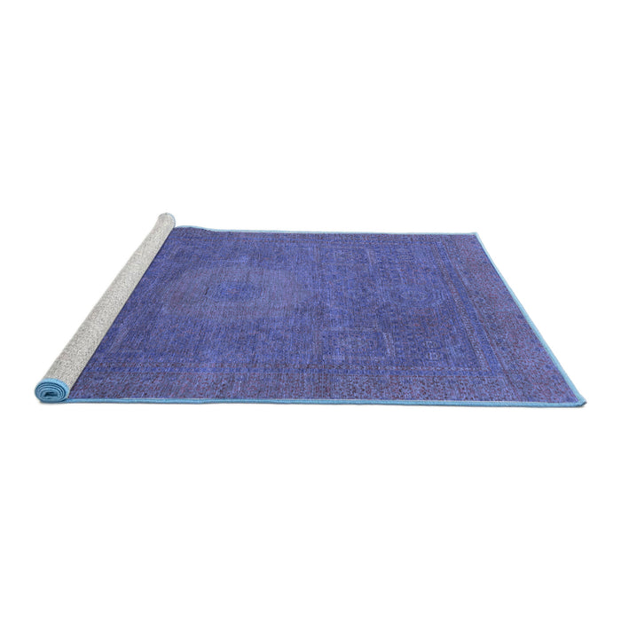 Sideview of Machine Washable Oriental Blue Modern Rug, wshabs1479blu