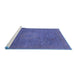 Sideview of Machine Washable Oriental Blue Modern Rug, wshabs1479blu