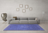 Machine Washable Oriental Blue Modern Rug, wshabs1479blu