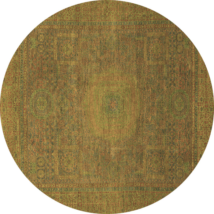 Round Oriental Brown Modern Rug, abs1479brn