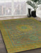 Abstract Oak Brown Oriental Rug in Family Room, abs1479