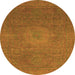 Round Oriental Orange Modern Rug, abs1479org