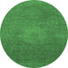 Round Oriental Emerald Green Modern Rug, abs1479emgrn