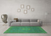 Machine Washable Oriental Turquoise Modern Area Rugs in a Living Room,, wshabs1479turq