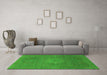 Machine Washable Oriental Green Modern Area Rugs in a Living Room,, wshabs1479grn