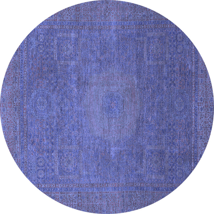 Round Oriental Blue Modern Rug, abs1479blu