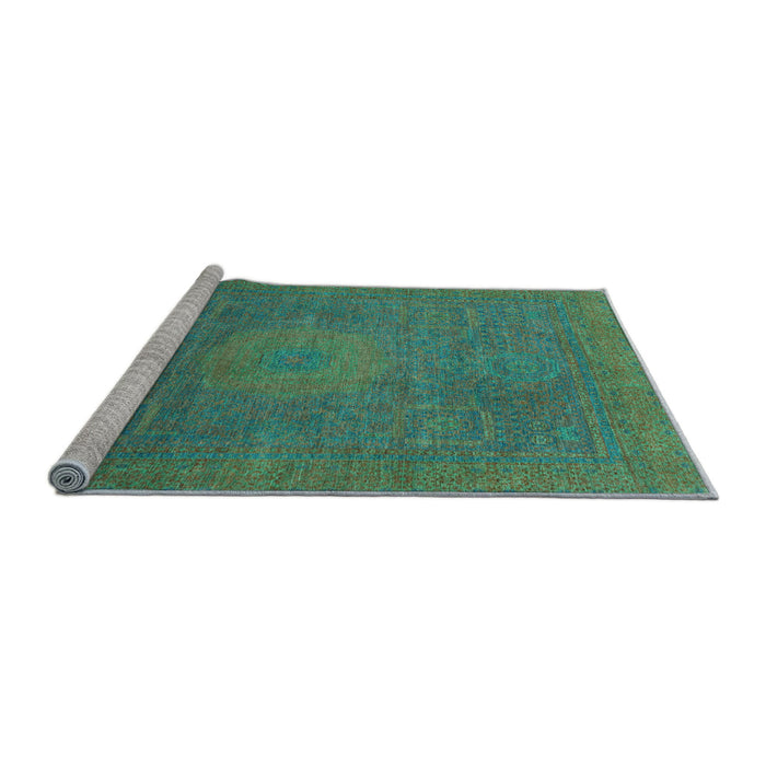 Sideview of Machine Washable Oriental Light Blue Modern Rug, wshabs1479lblu