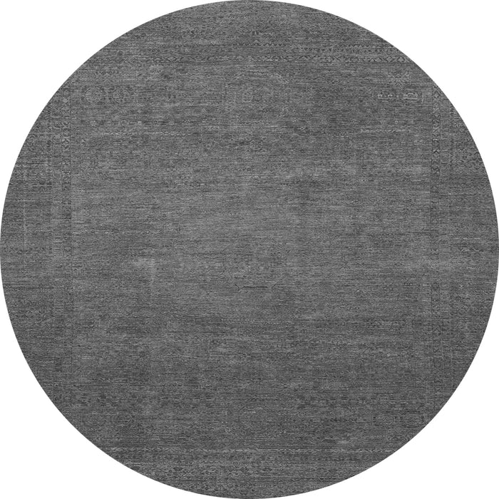 Round Oriental Gray Modern Rug, abs1479gry