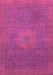 Machine Washable Oriental Pink Modern Rug, wshabs1479pnk