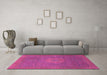 Machine Washable Oriental Pink Modern Rug in a Living Room, wshabs1479pnk