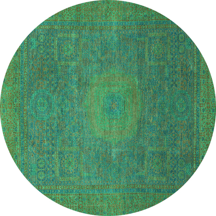 Round Oriental Turquoise Modern Rug, abs1479turq
