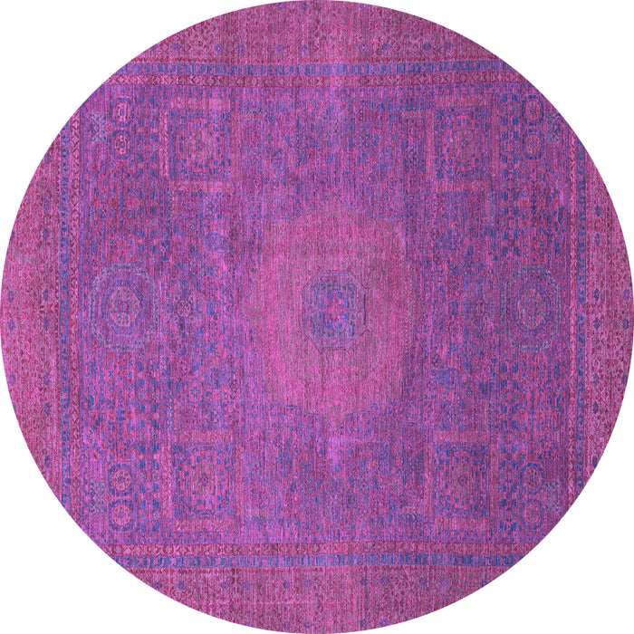 Round Oriental Purple Modern Rug, abs1479pur