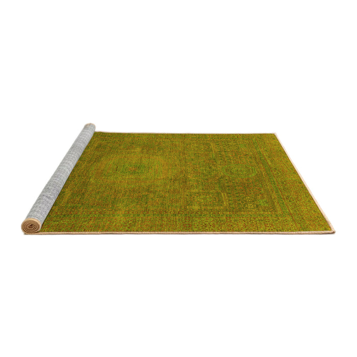Sideview of Machine Washable Oriental Yellow Modern Rug, wshabs1479yw