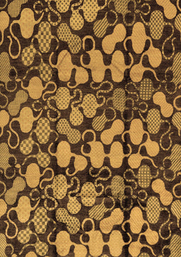 Abstract Brown Modern Rug, abs147brn