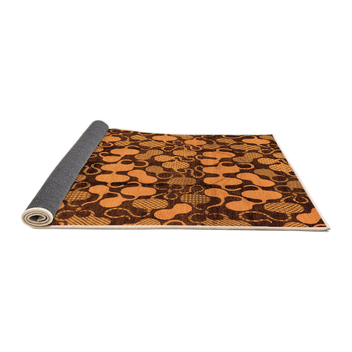 Sideview of Abstract Orange Modern Rug, abs147org