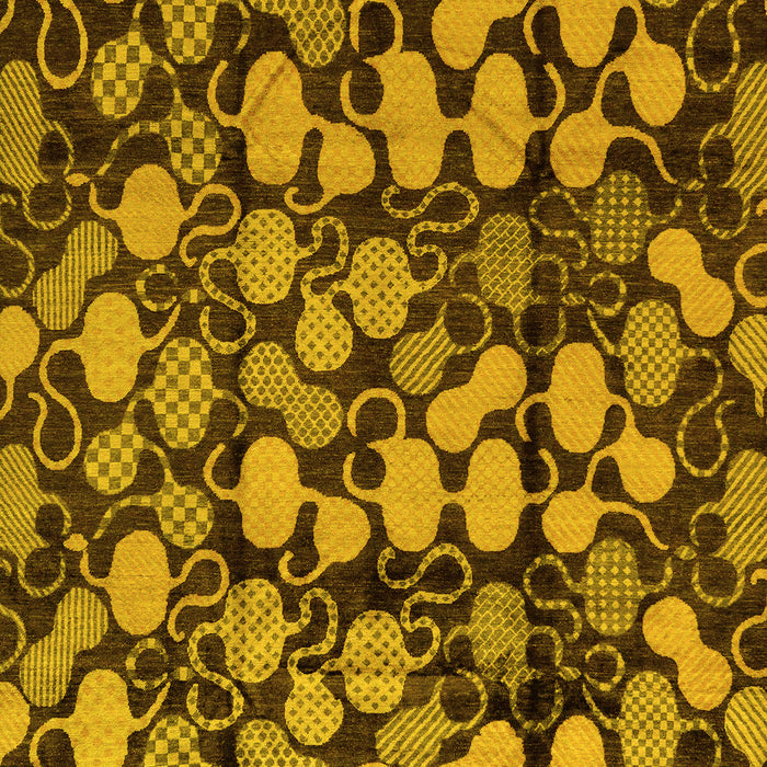 Machine Washable Abstract Yellow Modern Rug, wshabs147yw