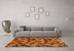 Machine Washable Abstract Orange Modern Area Rugs in a Living Room, wshabs147org