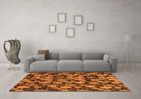 Machine Washable Abstract Orange Modern Rug, wshabs147org